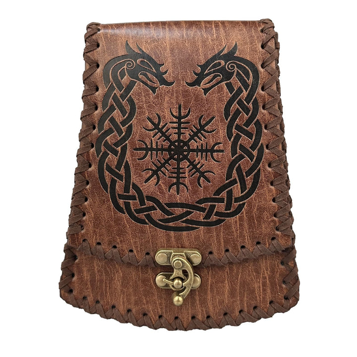 WorldNorse Medieval Nordic Dragon Yggdrasil Embossed Belt Bag
