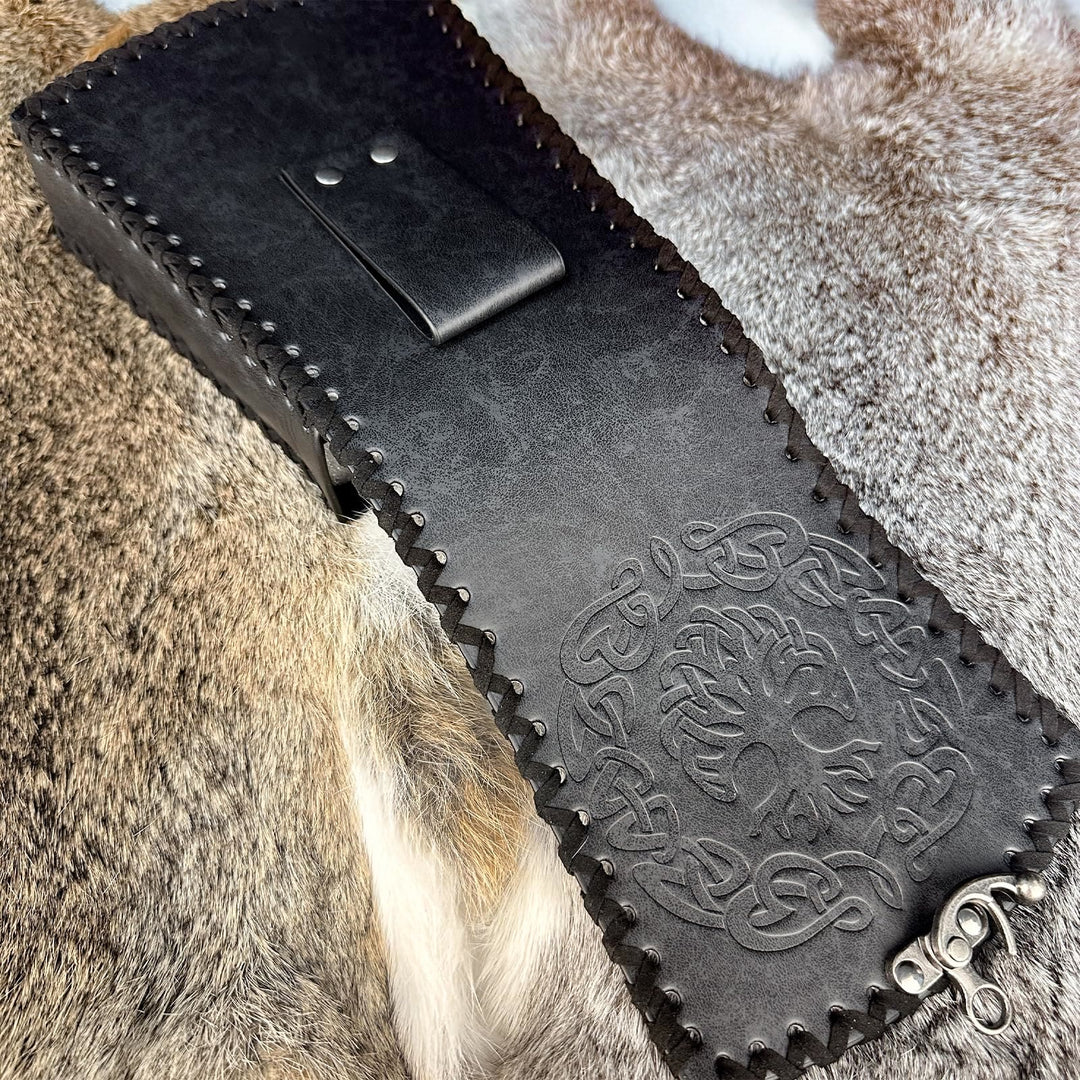 WorldNorse Medieval Nordic Dragon Yggdrasil Embossed Belt Bag