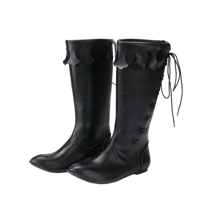 WorldNorse Viking Mid Calf Western Knight Boots - Black - 48 - image 1