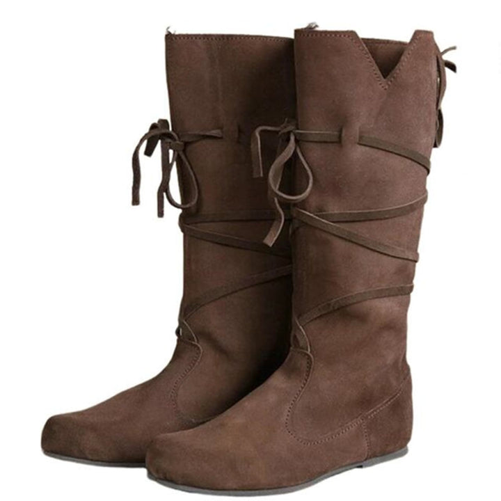 WorldNorse Medieval Leather Lace-up Boots - Brown - US 13 - image 8