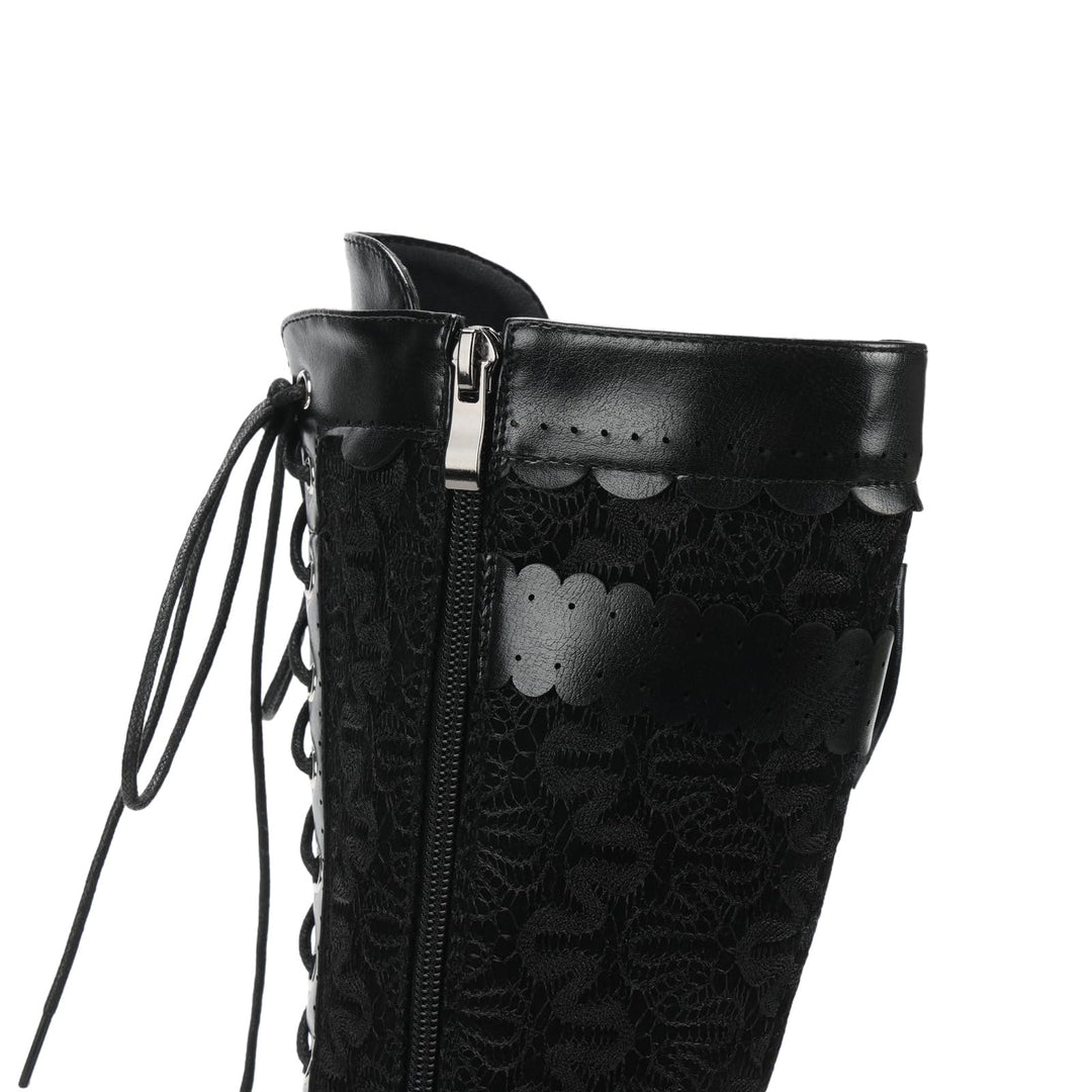 WorldNorse Women Mid Heel Lace Up Boots - image 4