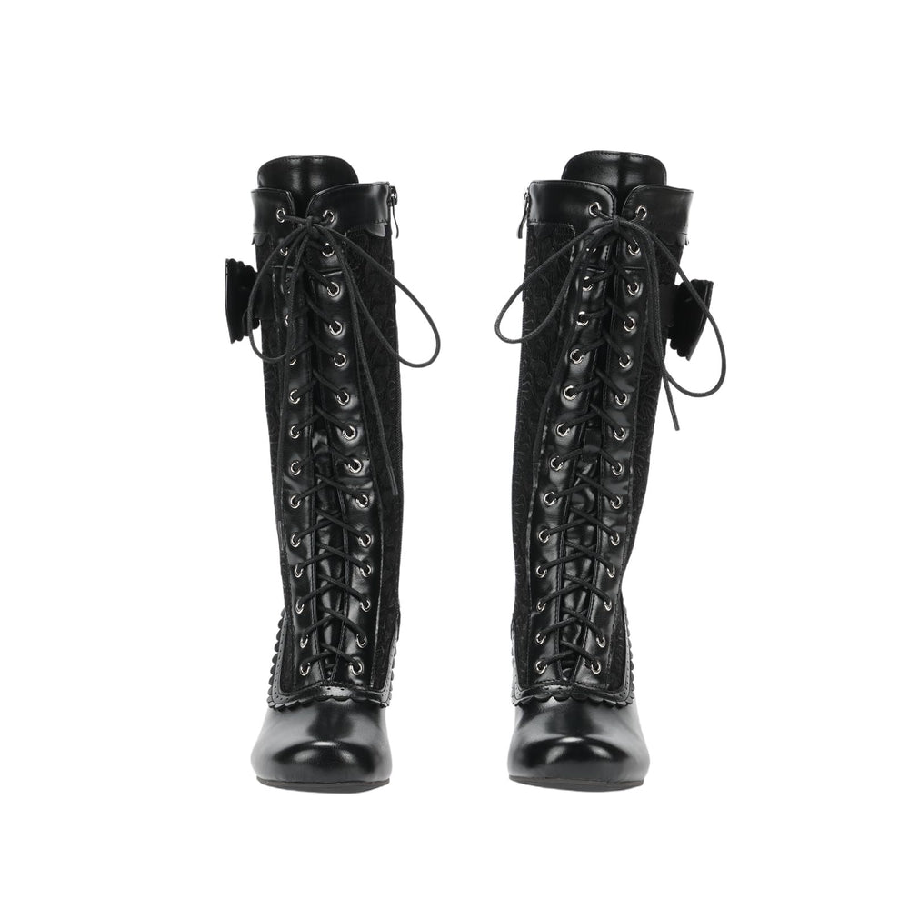 WorldNorse Women Mid Heel Lace Up Boots - image 2