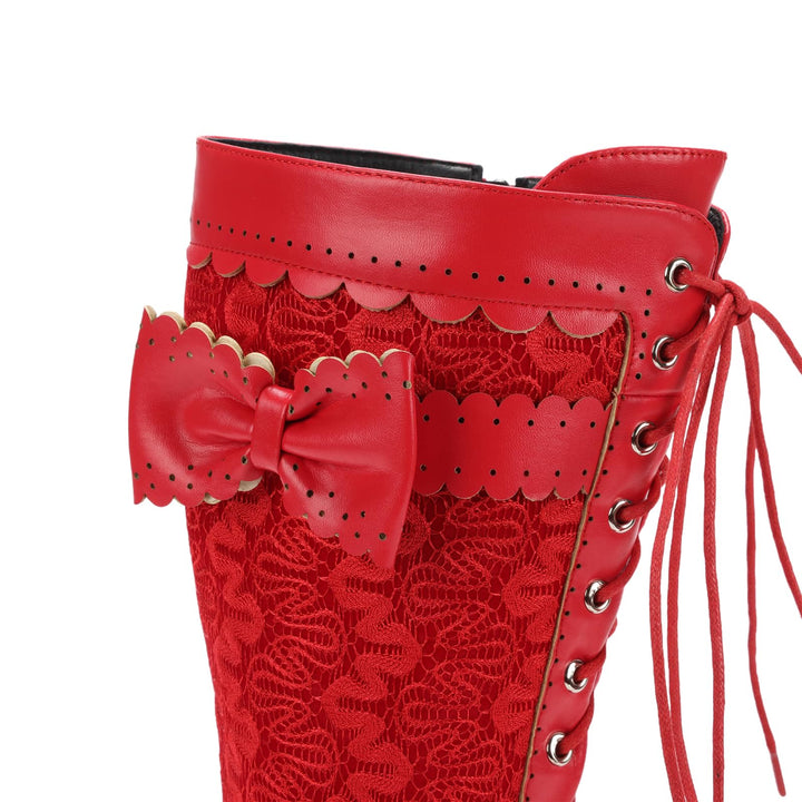 WorldNorse Women Mid Heel Lace Up Boots - image 8