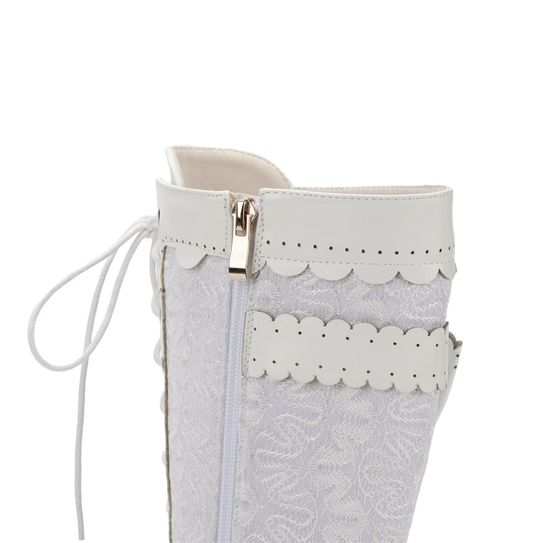 WorldNorse Women Mid Heel Lace Up Boots - image 12