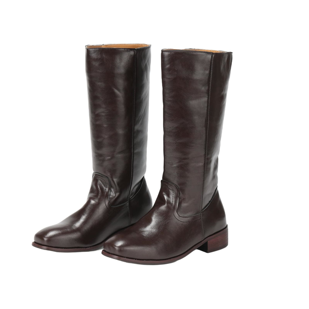 WorldNorse Women Mid Calf 60s Retro Cowboy Boots  - Brown - 43 - image 1