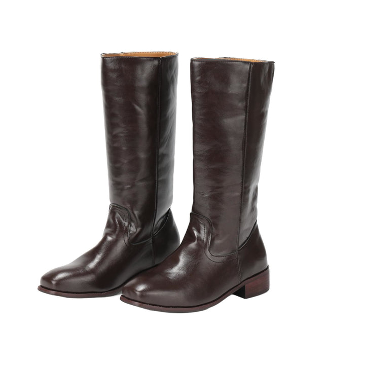 WorldNorse Women Mid Calf 60s Retro Cowboy Boots  - Brown - 43 - image 1