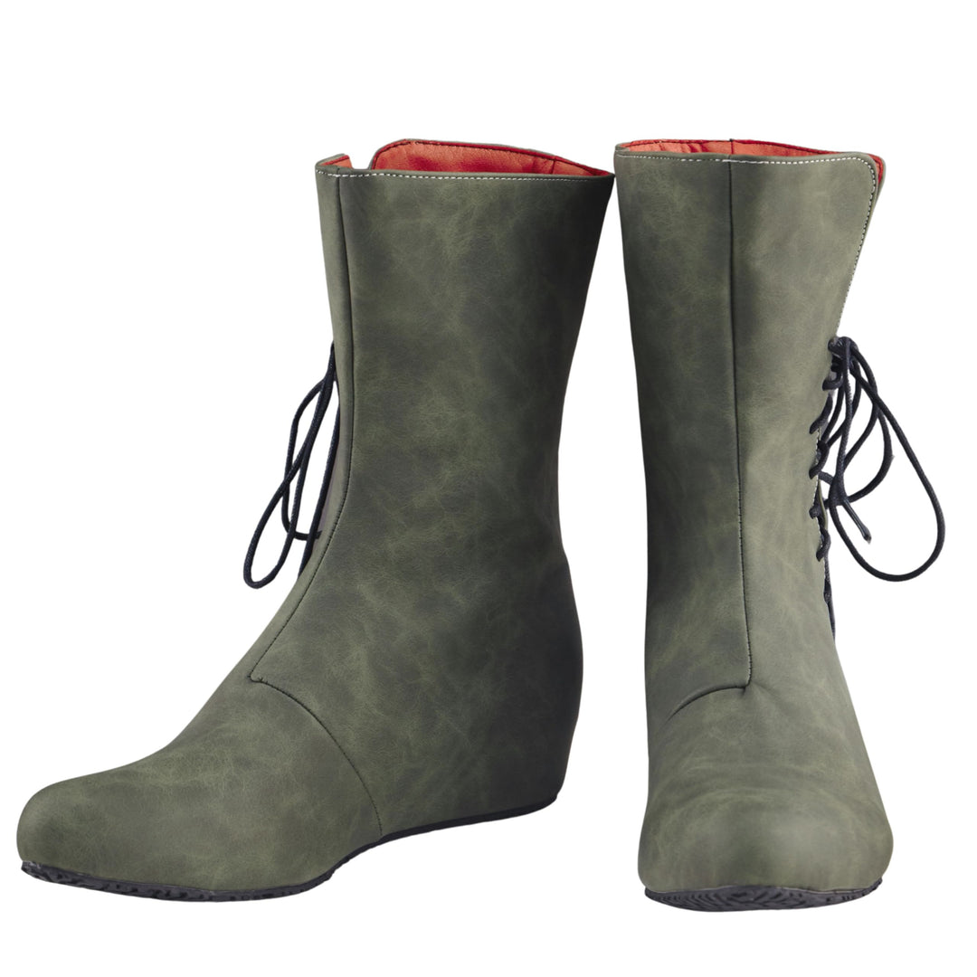 WorldNorse Men's Pointed Toe Lace Up Leather Boots - Green - US 13 - image 10