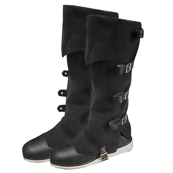 WorldNorse Viking Armor Leg Gaiters Boots Cover - Black - One Pair - image 1