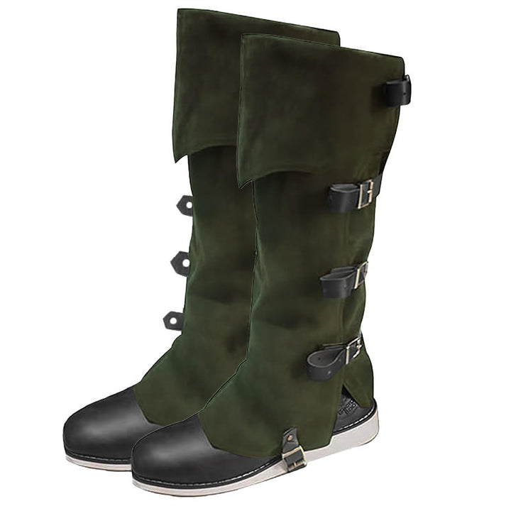 WorldNorse Viking Armor Leg Gaiters Boots Cover - Army Green - One Pair - image 7