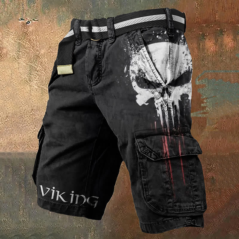 WorldNorse Skull Emblazoned Cargo Shorts - Black - US/UK/AU50,EU60 (5XL) - image 2
