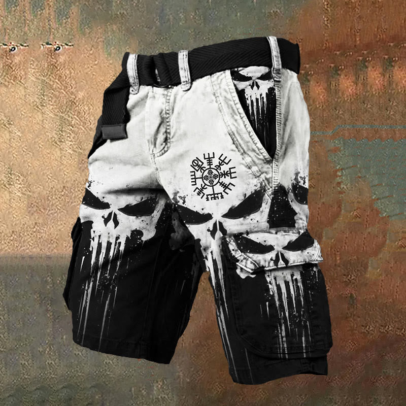 WorldNorse Black And White Gradient Vegvisir Cargo Shorts - US/UK/AU50,EU60 (5XL) - image 1