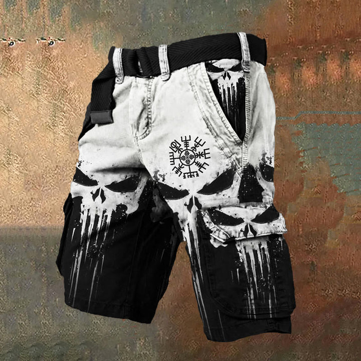 WorldNorse Black And White Gradient Vegvisir Cargo Shorts - US/UK/AU50,EU60 (5XL) - image 1
