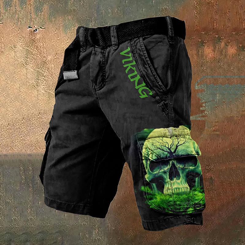 WorldNorse Viking Green Skull Cargo Shorts - US/UK/AU50,EU60 (5XL) - image 1