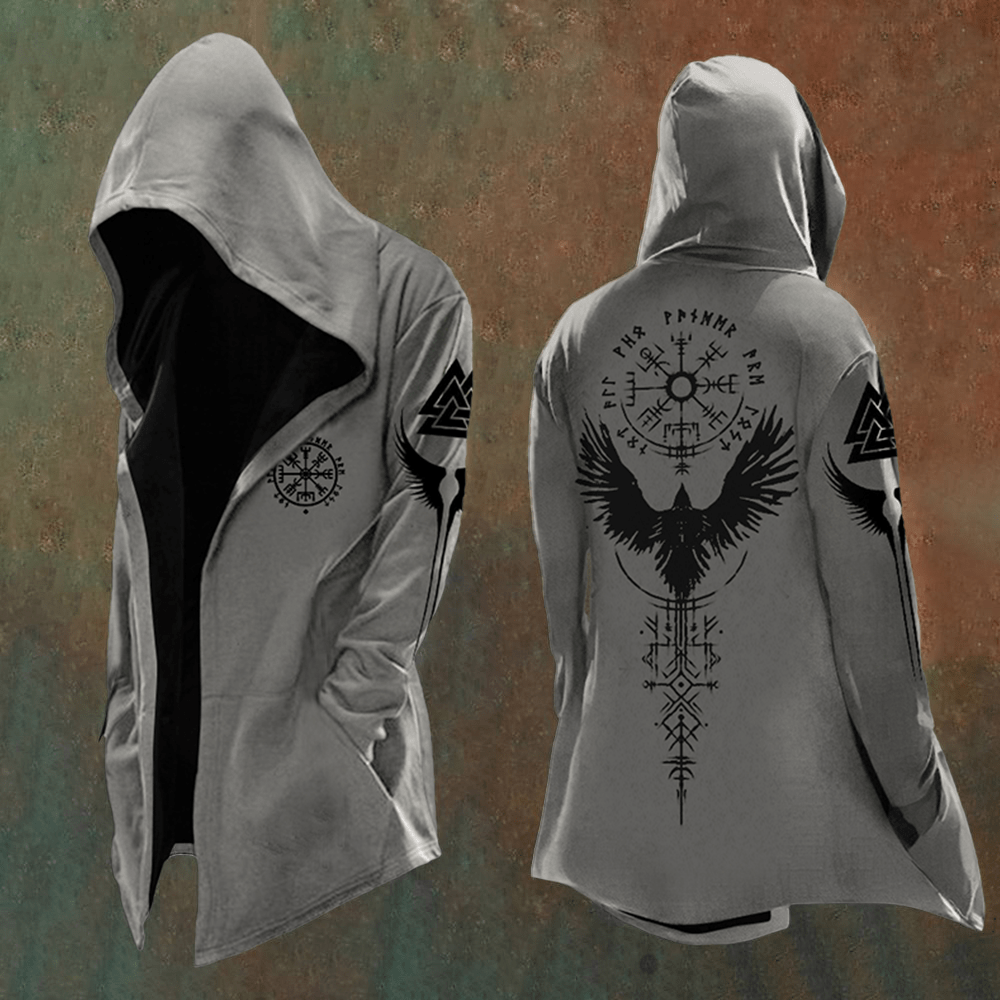 WorldNorse Raven Vegvisir Totem Hooded Jacket - US/UK/AU48,EU58 (4XL) - image 1