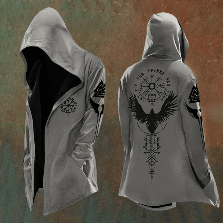 WorldNorse Raven Vegvisir Totem Hooded Jacket - US/UK/AU48,EU58 (4XL) - image 1