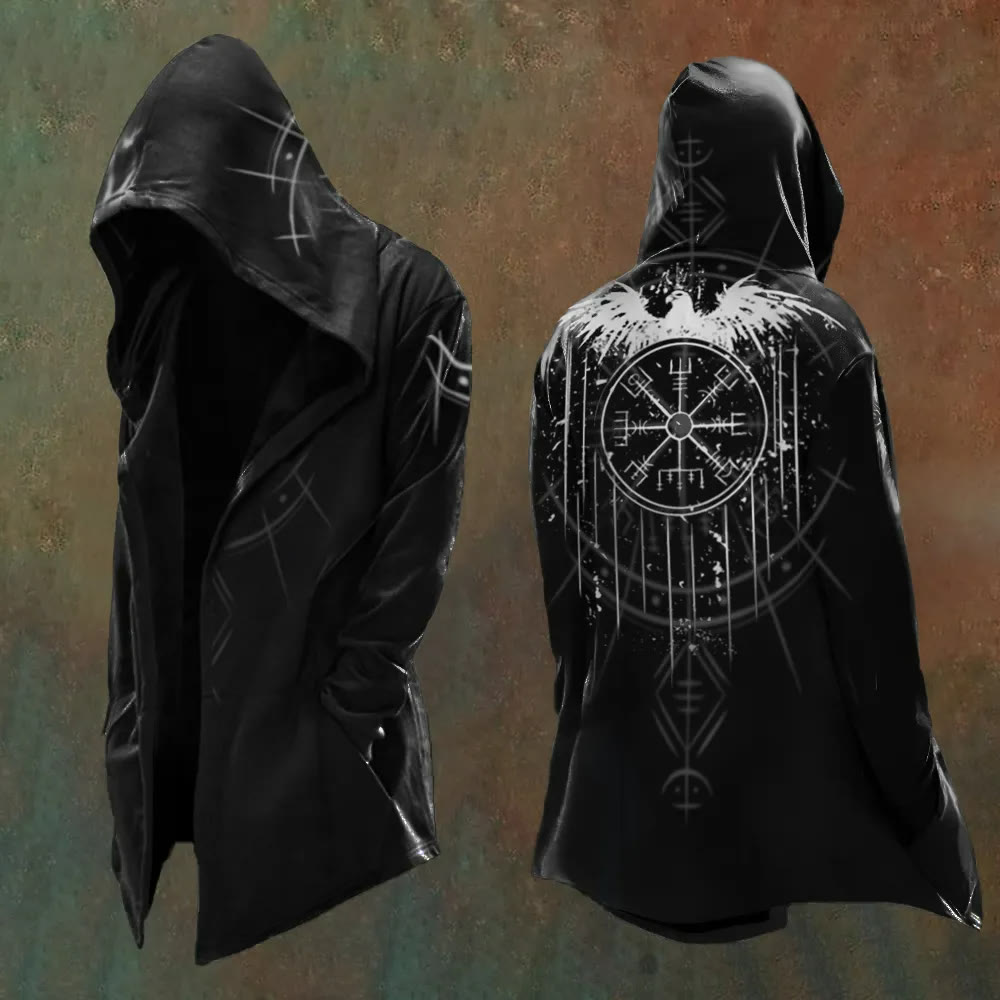WorldNorse Viking Vegvisir Raven Hooded Jacket  - US/UK/AU48,EU58 (4XL) - image 1