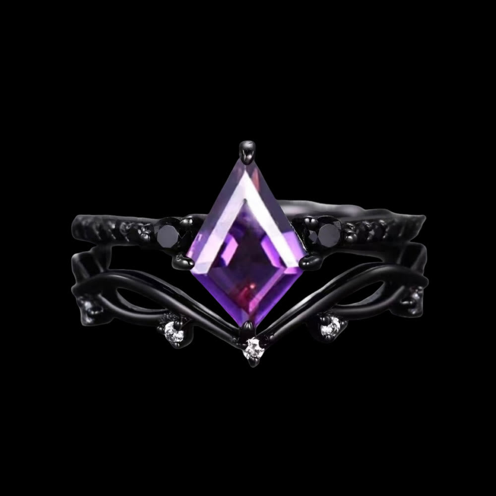 WorldNorse Norse Midnight Magic Ring Set - Amethyst - AU Size T1/2 (US 10) - image 1