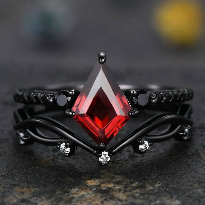 WorldNorse Norse Midnight Magic Ring Set - Ruby - AU Size T1/2 (US 10) - image 7
