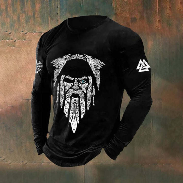 WorldNorse Eye Of Odin Warrior Raven Long T-shirt - Black - US/UK/AU50,EU60 (5XL) - image 1