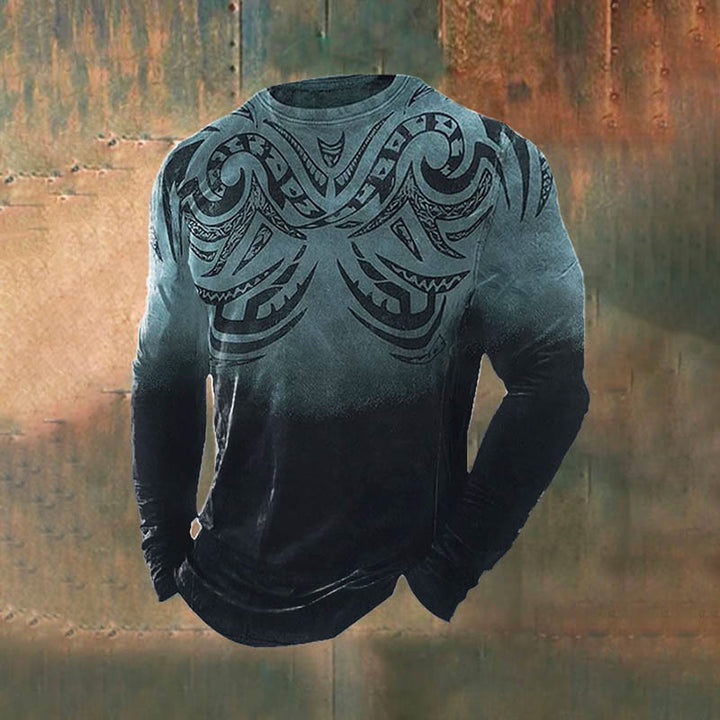 WorldNorse Viking Retro Waves Long T-shirt - US/UK/AU50,EU60 (5XL) - image 1