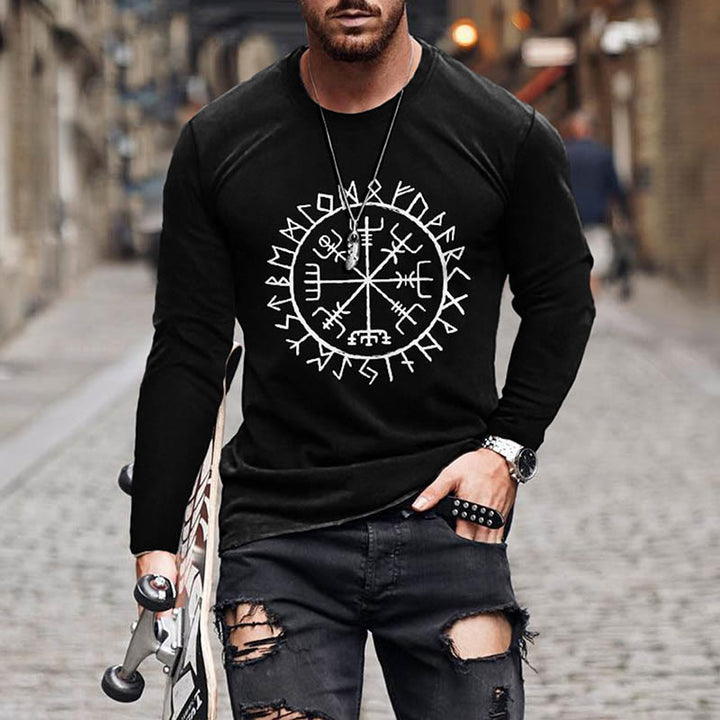 WorldNorse Viking Mythology Vegvisir Compass Long T-shirt - White - US/UK/AU50,EU60 (5XL) - image 1