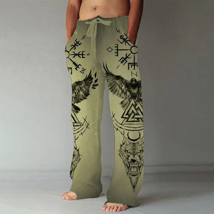 WorldNorse Wolves Vegvisir Valknut Raven Casual Pants - US/UK/AU52,EU62 (6XL) - image 1