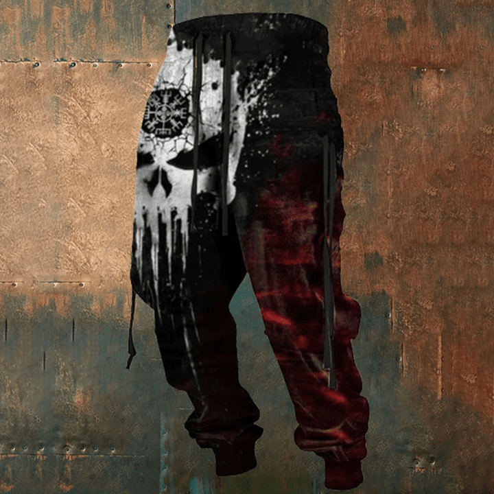 WorldNorse Dark Skull Vegvisir Drawstring Sweatpants - US/UK/AU52,EU62 (6XL) - image 1
