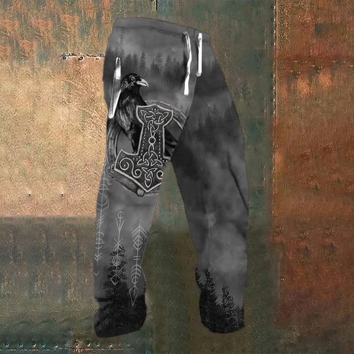 WorldNorse Dense Fog Raven Viking Mjolnir Sweatpants - US/UK/AU52,EU62 (6XL) - image 1