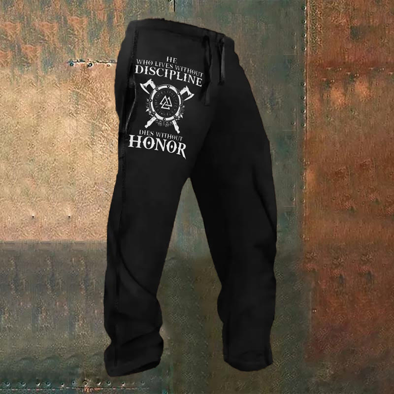 WorldNorse Viking Discipline And Honor Inspired Valknut Sweatpants - US/UK/AU52,EU62 (6XL) - image 1