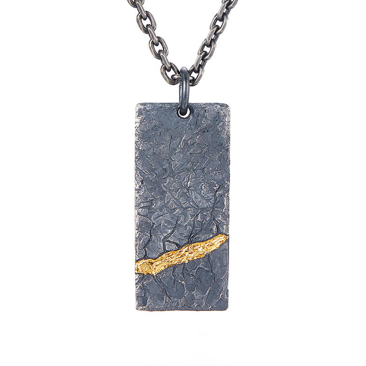 WorldNorse 999 Sterling Silver Dark Textured Rough Necklace - image 3