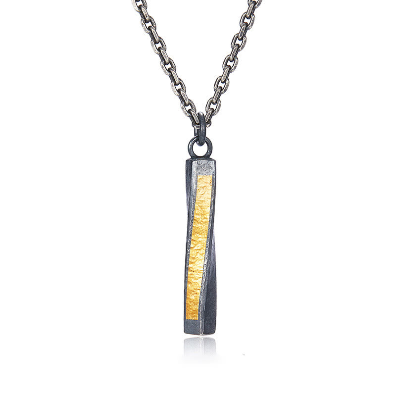 WorldNorse 999 Sterling Silver Textured Twisted Bar Necklace - image 3