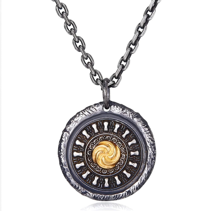 WorldNorse 999 Sterling Silver Spiral Rune Disk Necklace - image 5