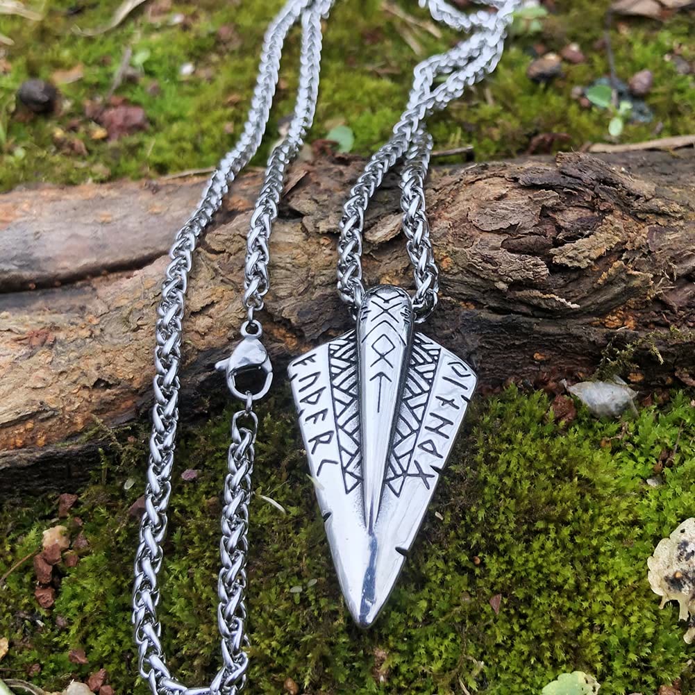 WorldNorse Odin's Spear head Gungnir Viking Arrowhead Necklace