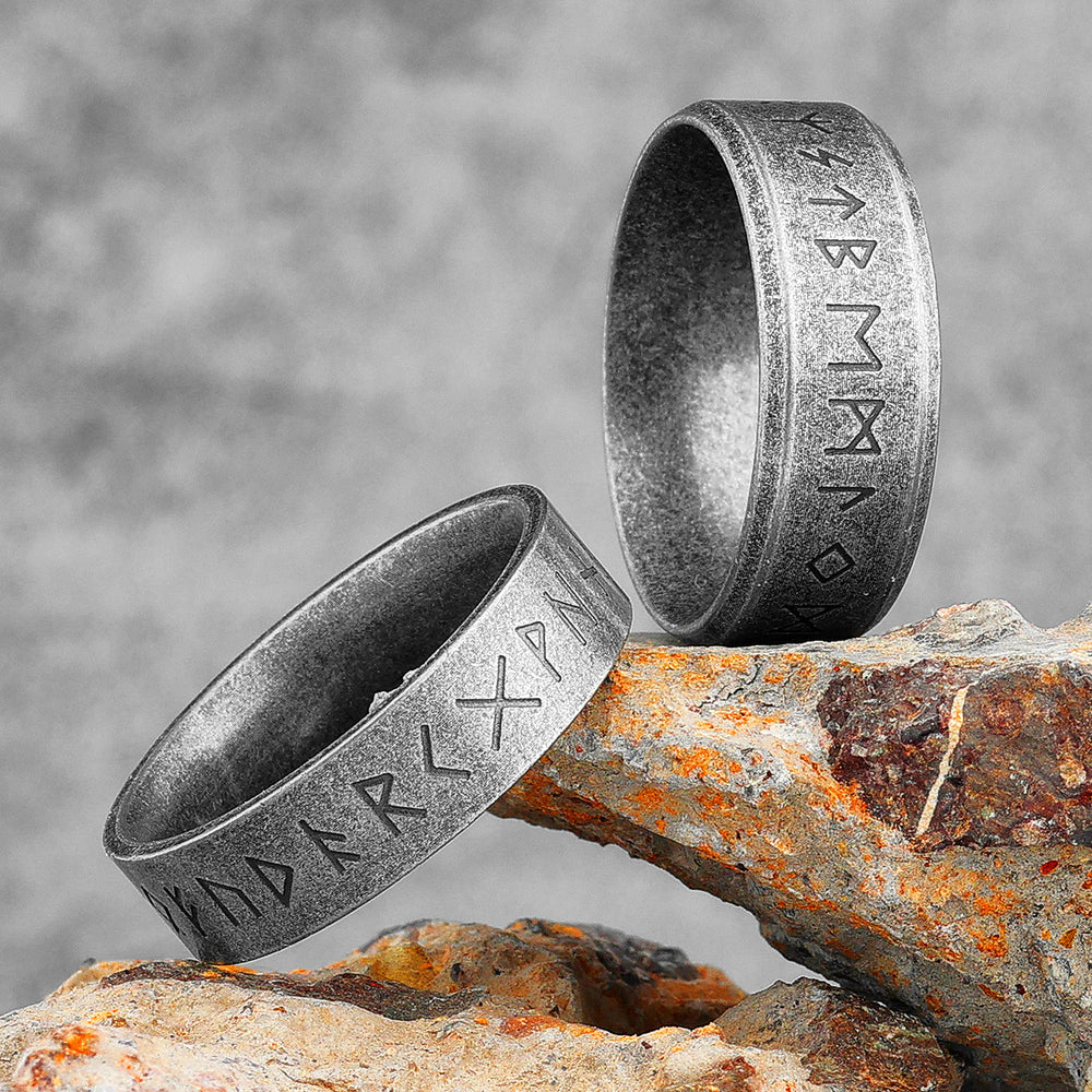 WorldNorse Vintage Viking Runes Stainless Steel Ring - image 3