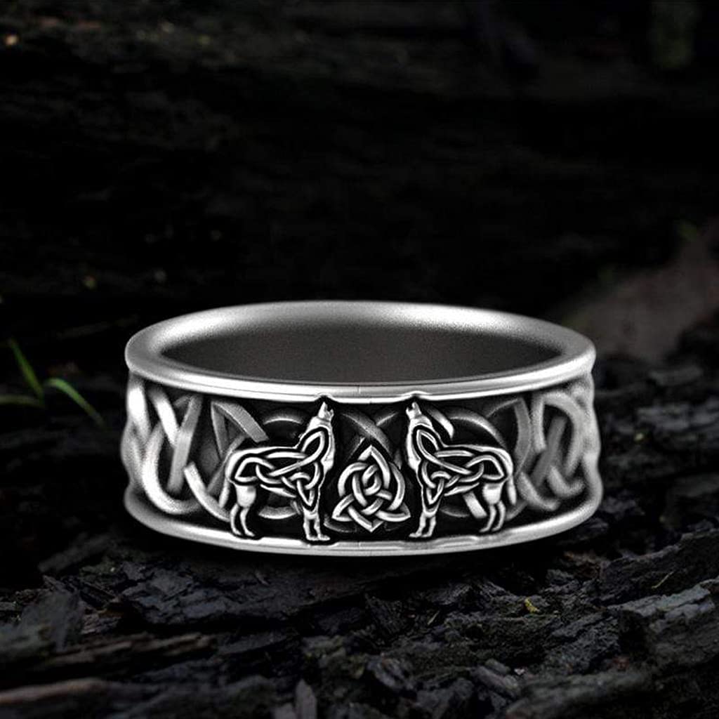 WorldNorse Fenris-wolf Stainless Steel Viking Ring - AU Size Y(US 12) - image 0