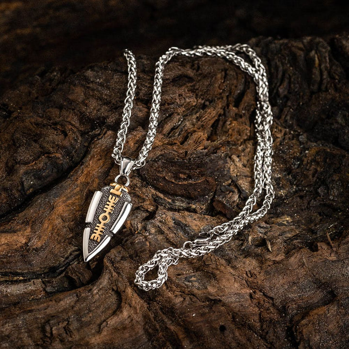 WorldNorse Solid Double Sided Odin’s Spear Valknut Amulet Necklace