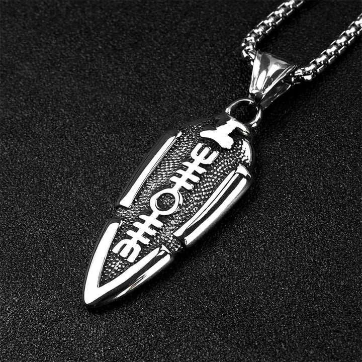 WorldNorse Solid Double Sided Odin’s Spear Valknut Amulet Necklace