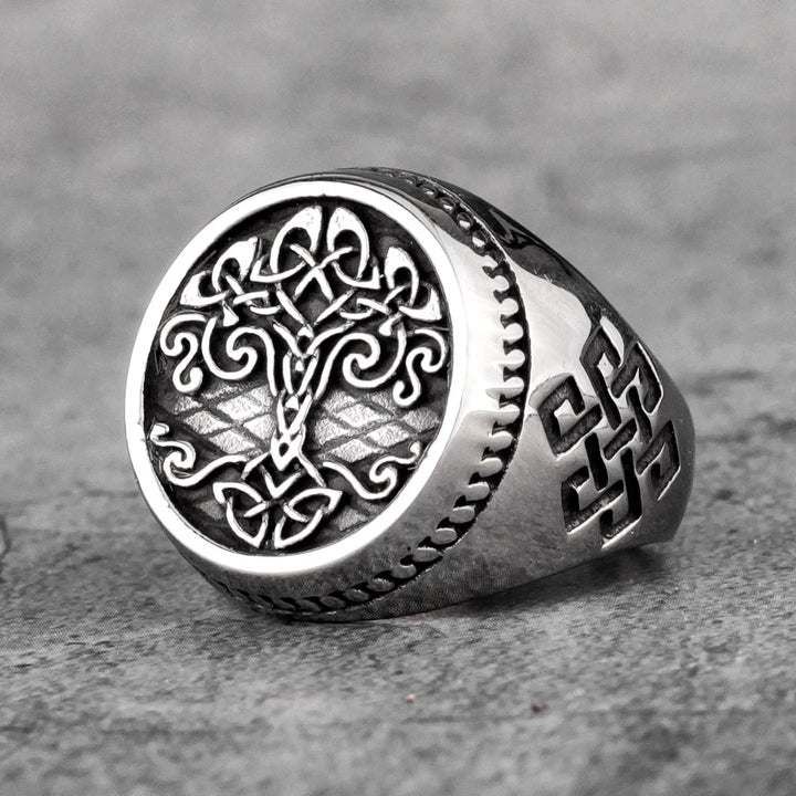 WorldNorse Vintage Stainless Steel Tree Of Life Ring - image 4