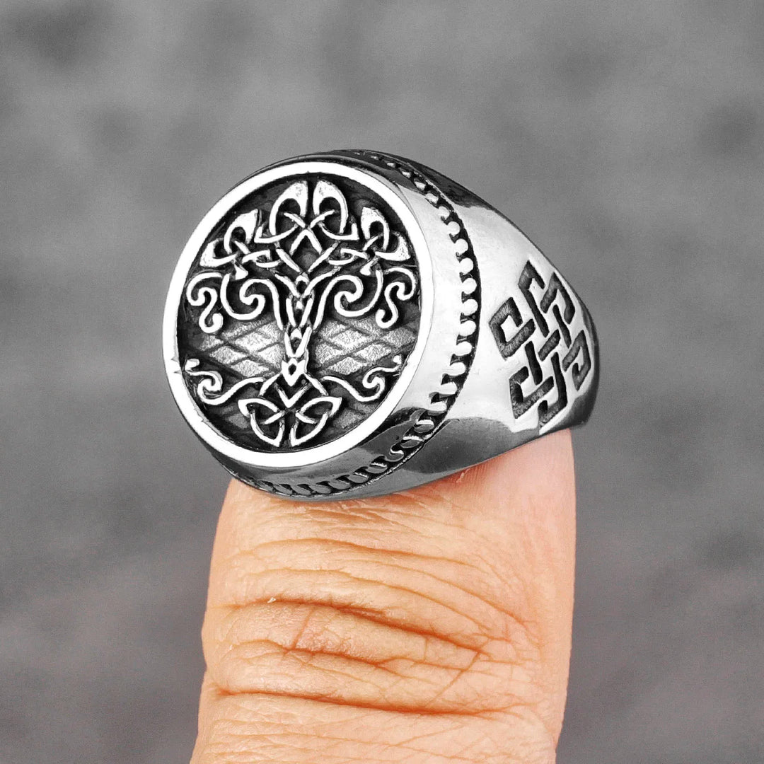 WorldNorse Vintage Stainless Steel Tree Of Life Ring - image 3