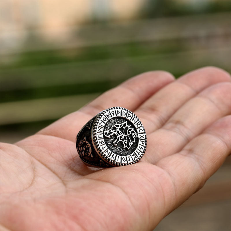 WorldNorse Fenrir Wolf Amulet Signet Viking Ring - image 2