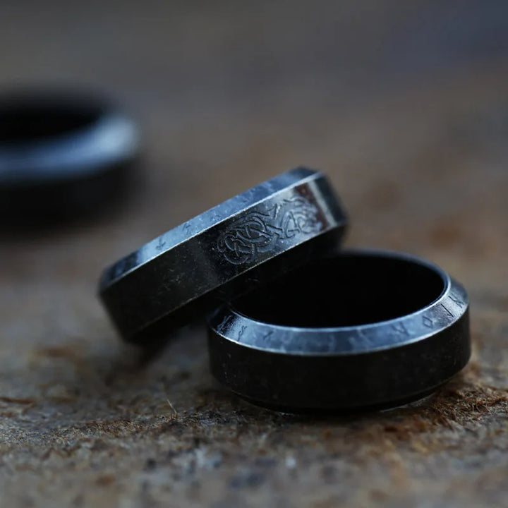 WorldNorse Norse Dragon Runes Stainless Steel Viking Ring - image 6