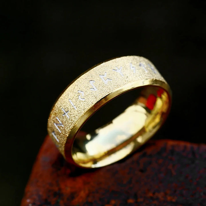 WorldNorse Round Simple Viking Rune Ring - Gold - 8mm - AU Size Z (US 13) - image 5