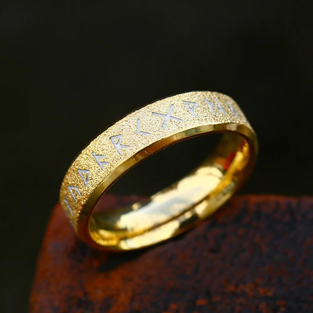 WorldNorse Round Simple Viking Rune Ring - Gold - 6mm - AU Size Z (US 13) - image 4