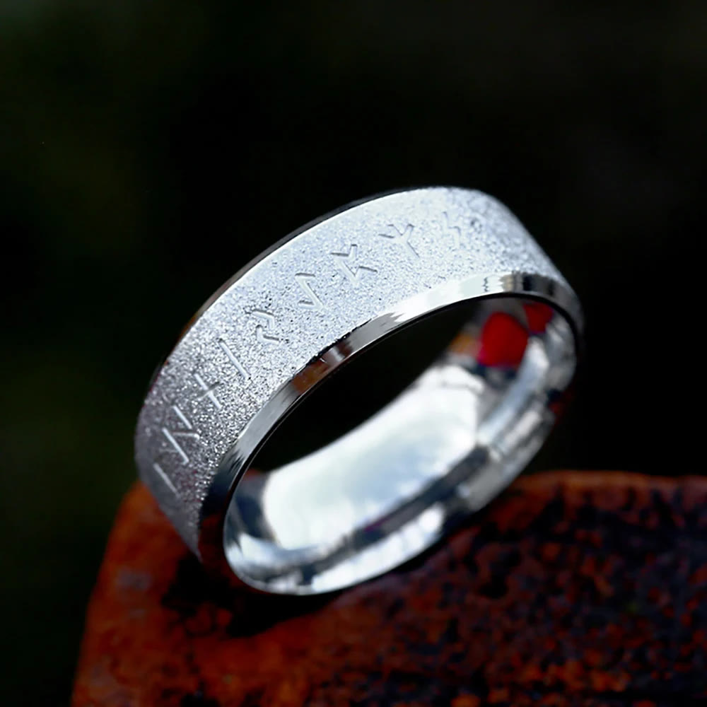 WorldNorse Round Simple Viking Rune Ring - Silver - 8mm - AU Size Z (US 13) - image 8