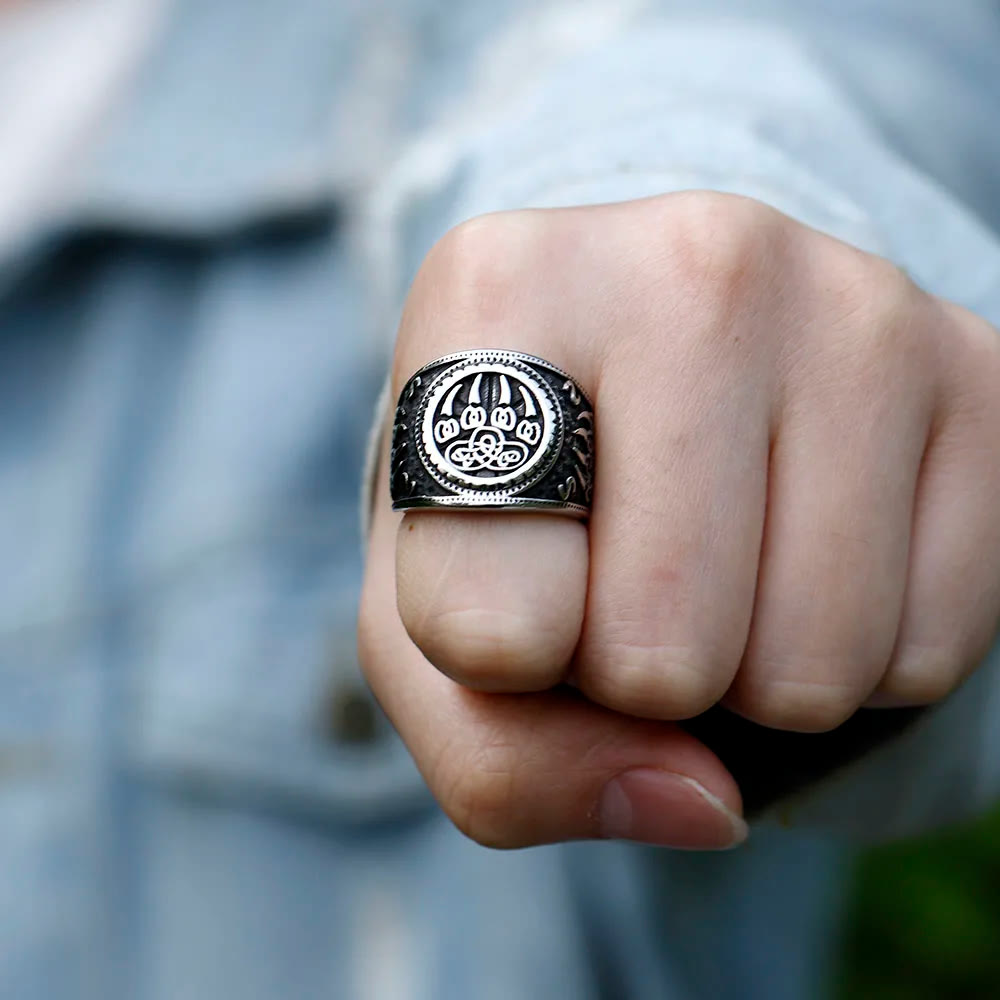 WorldNorse Bear Claw Stainless Steel Viking Ring - image 1