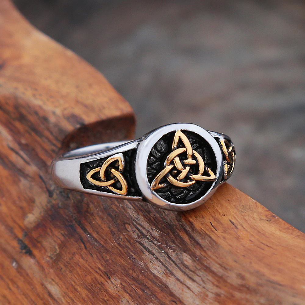 WorldNorse Vintage Triangle Viking Ring - Gold - AU Size Z (US 13) - image 4
