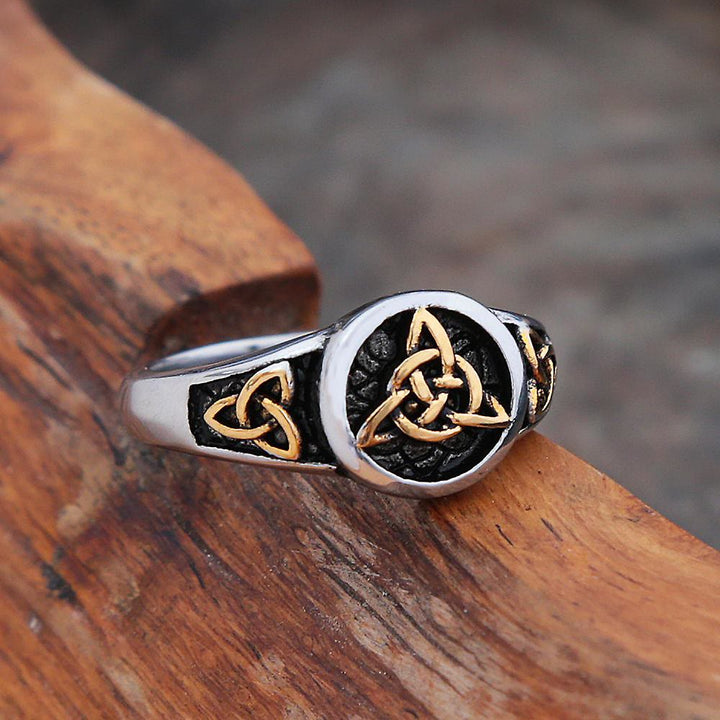 WorldNorse Vintage Triangle Viking Ring - Gold - AU Size Z (US 13) - image 4