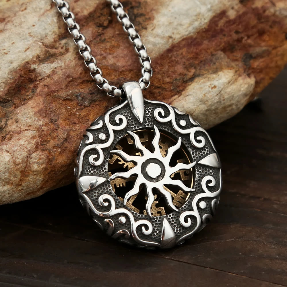 WorldNorse Nordic Rune Hollow Vegvisir Necklace