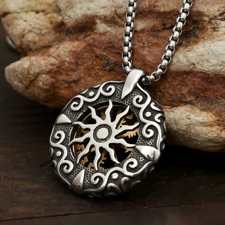 WorldNorse Nordic Rune Hollow Vegvisir Necklace
