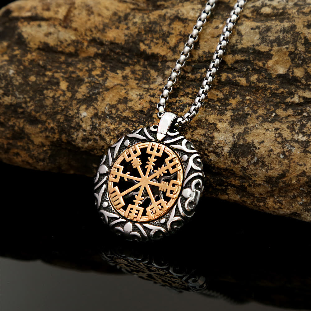 WorldNorse Nordic Rune Hollow Vegvisir Necklace